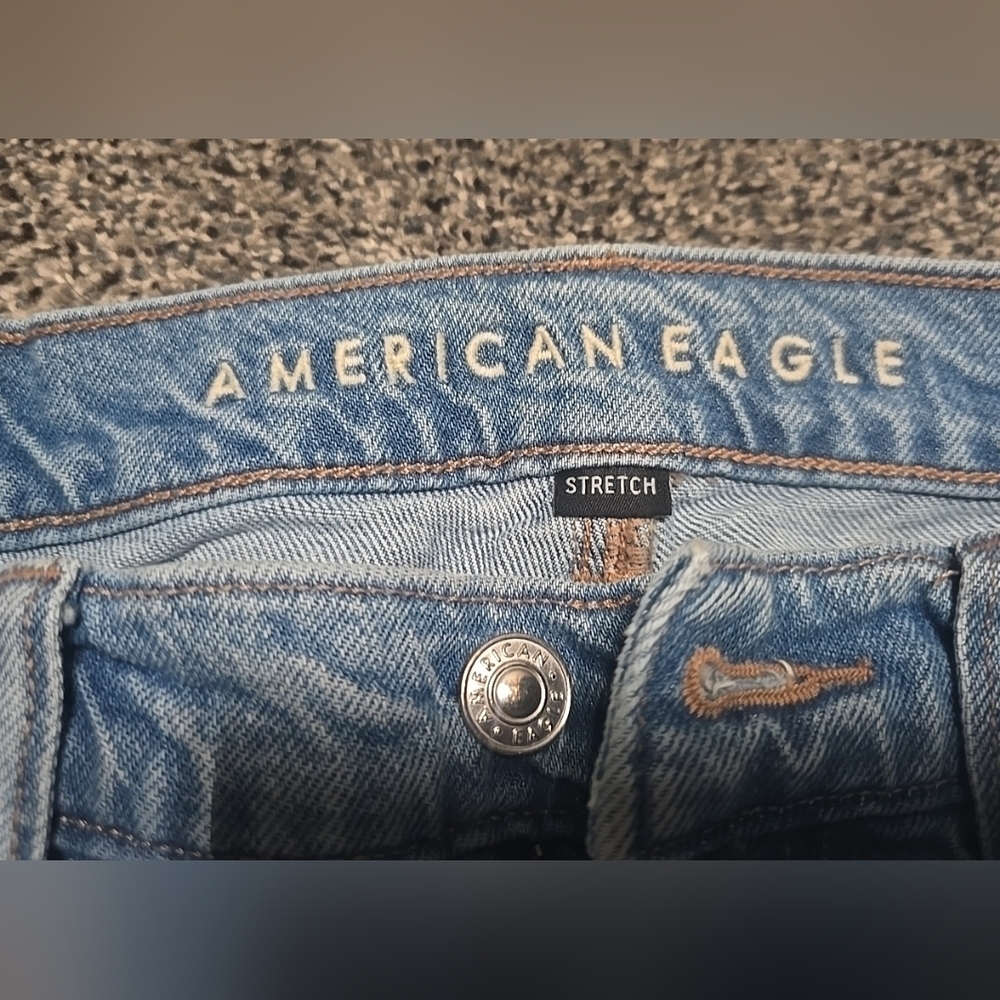 VTG American Eagle 90s Low Rise Skinny Kick Jeans Womens, Size 4, Stretchy Flare - Picture 11 of 11